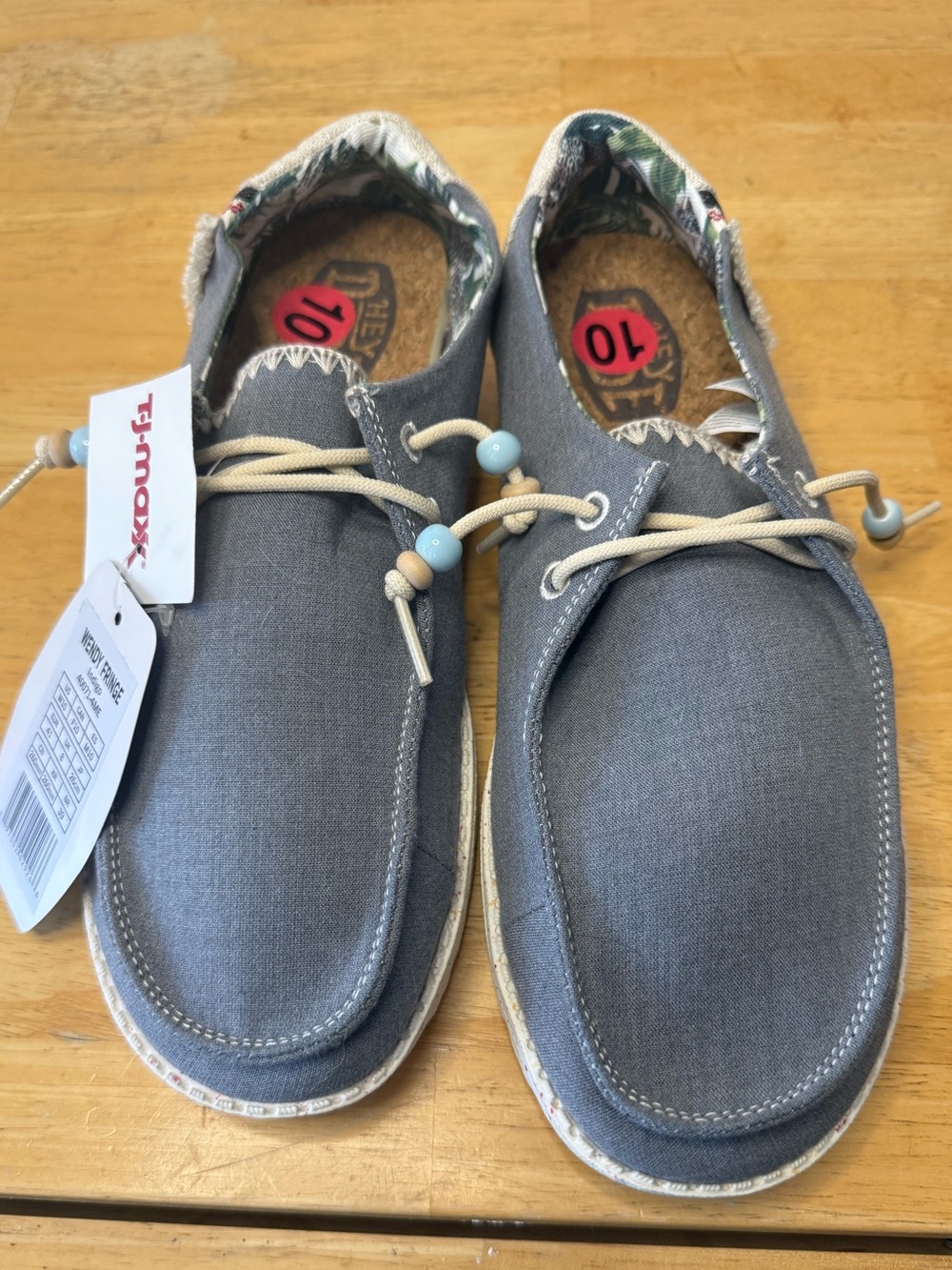 Hey Dude Women's Wendy Fringe Shoes Loafers Blue/Gray NWT Size 10